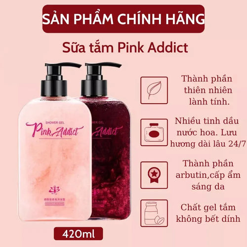 Pink Addict Skin Whitening Moisturizing Brightening Dull Skin Shower Gel