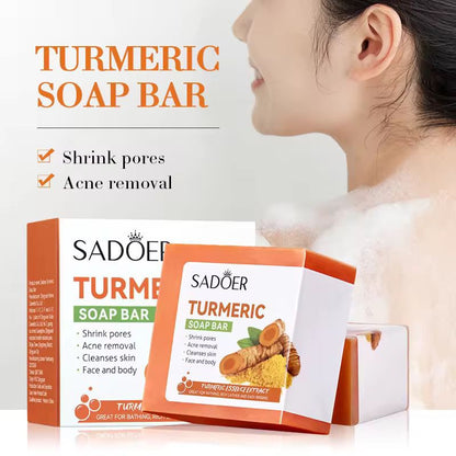 Sadoer Turmeric Herbal Soap for Deep Cleansing, Brightening and Nourishing 100g
