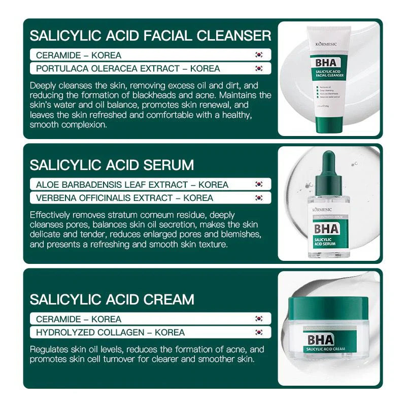 KORMESIC Remove Oil And Reduces Blackheads Salicylic Acid Facial Cleanser - 100g