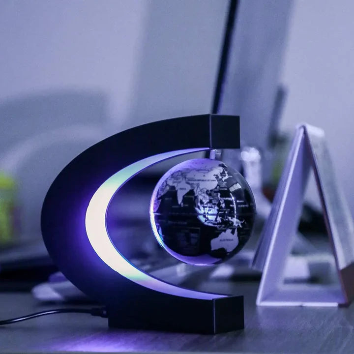 Magnetic Floating Levitating Globe with C Shape Body With Built-In LED Light