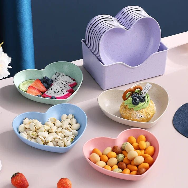 Heart Shape Plate 8 Pcs Set