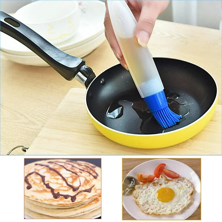 Oil Bottle With Brush Food Grade Silicone Cooking Oil BBQ Brushes