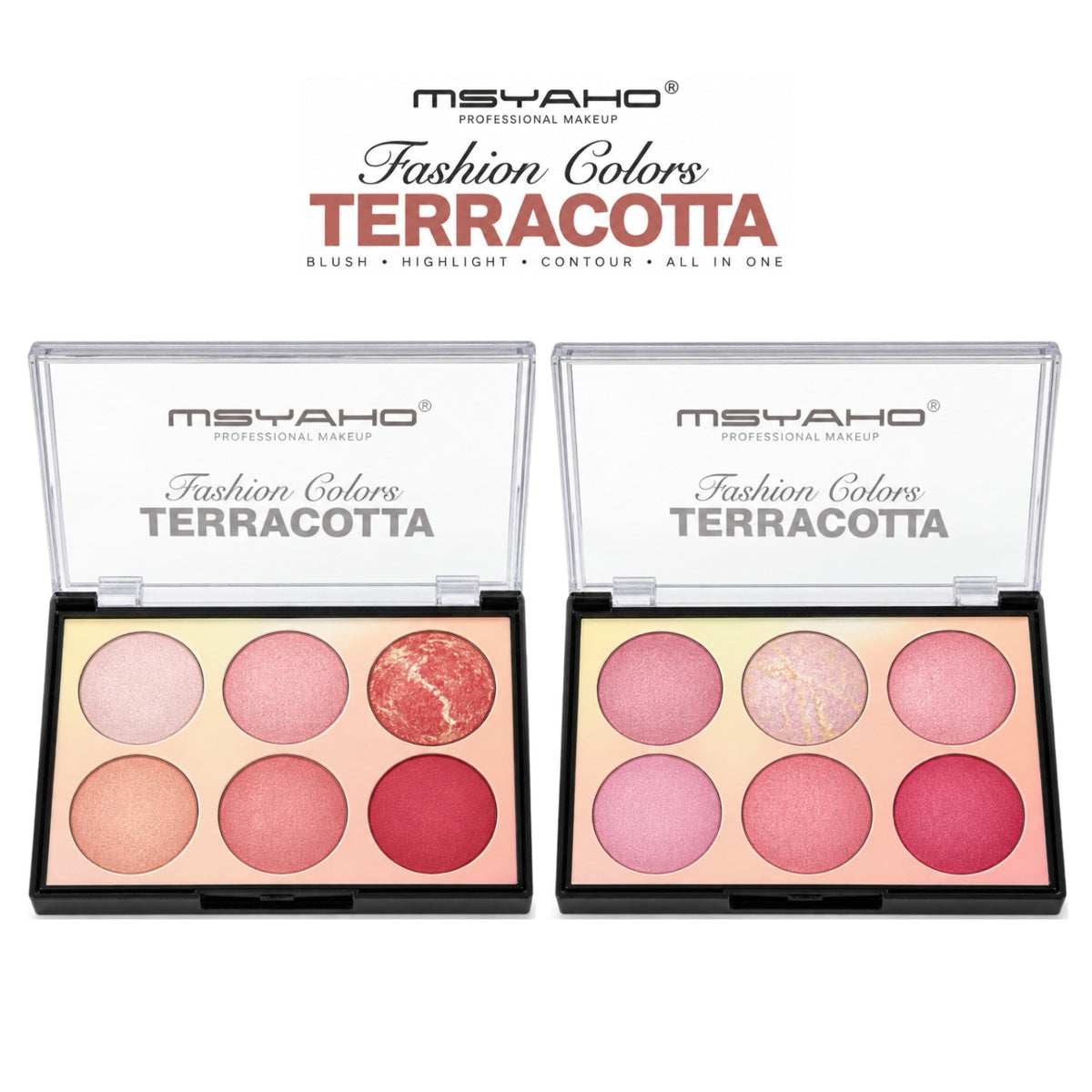 MSYAHO Fashion Colors Terracotta Blusher + Highlighter All in One Palette