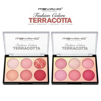 MSYAHO Fashion Colors Terracotta Blusher + Highlighter All in One Palette