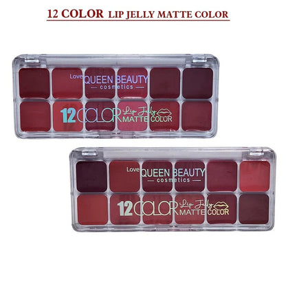 Queen Beauty 12 Color Lipstick Palette