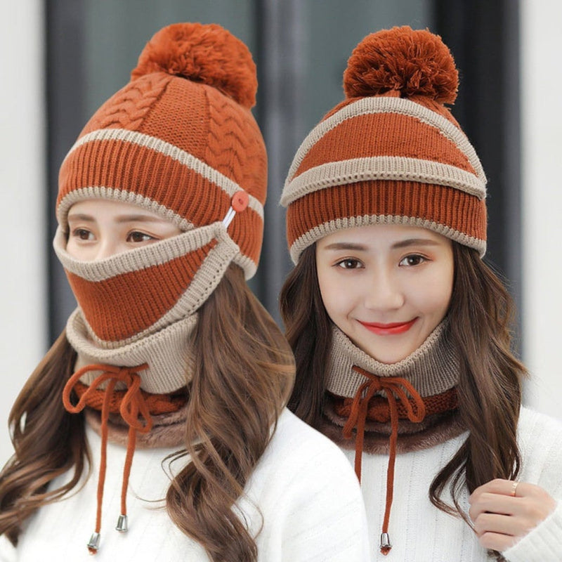 Ladies Winter Caps 3 Pcs Set