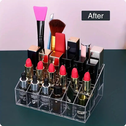 24 Grid Acrylic Clear Lipstick Holder Storage Box