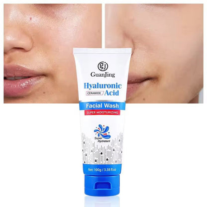 GUANJING Deep Cleansing Hyaluronic Acid Face Cleanser Natural Hydrating Moisturizing Face Wash For Dry Skin