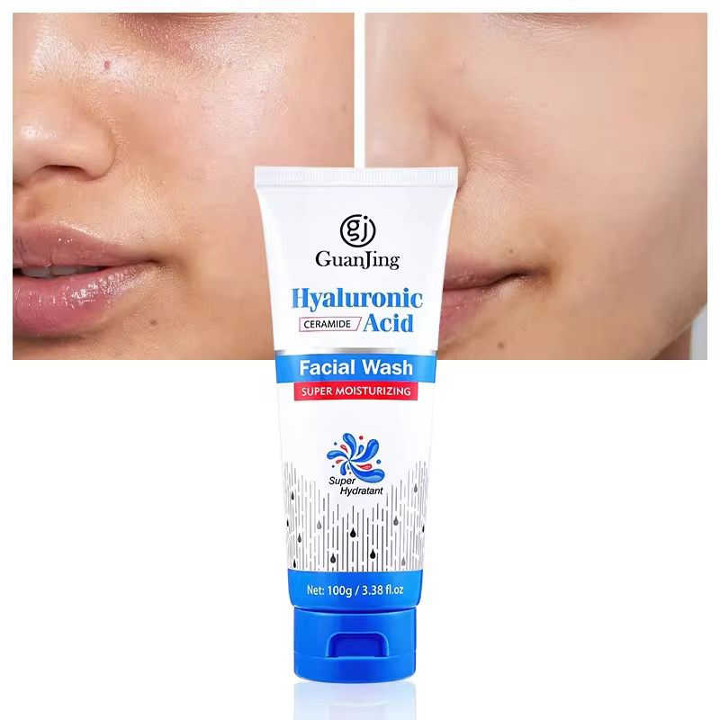 GUANJING Deep Cleansing Hyaluronic Acid Face Cleanser Natural Hydrating Moisturizing Face Wash For Dry Skin