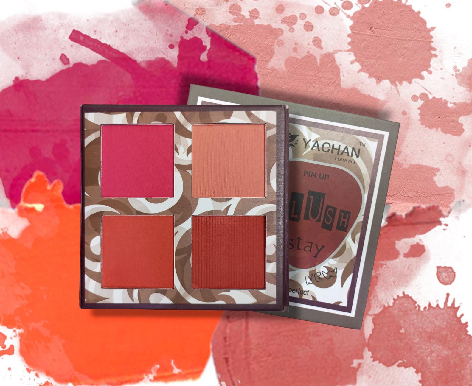 Yachan Cosmetics Beauty 4 Color Matte Blush Palette Stay