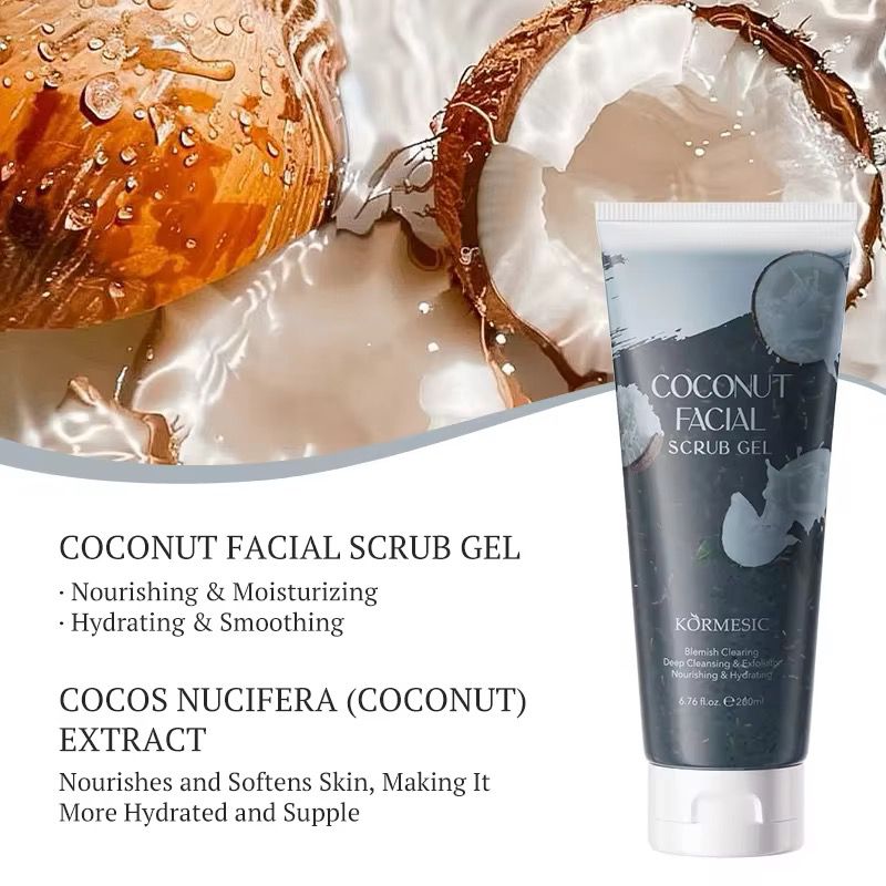 KORMERSIC Exfoliating Deep Cleansing Skin Whitening Body Skin Care Cleansing Exfoliating Facial Face Scrub Gel