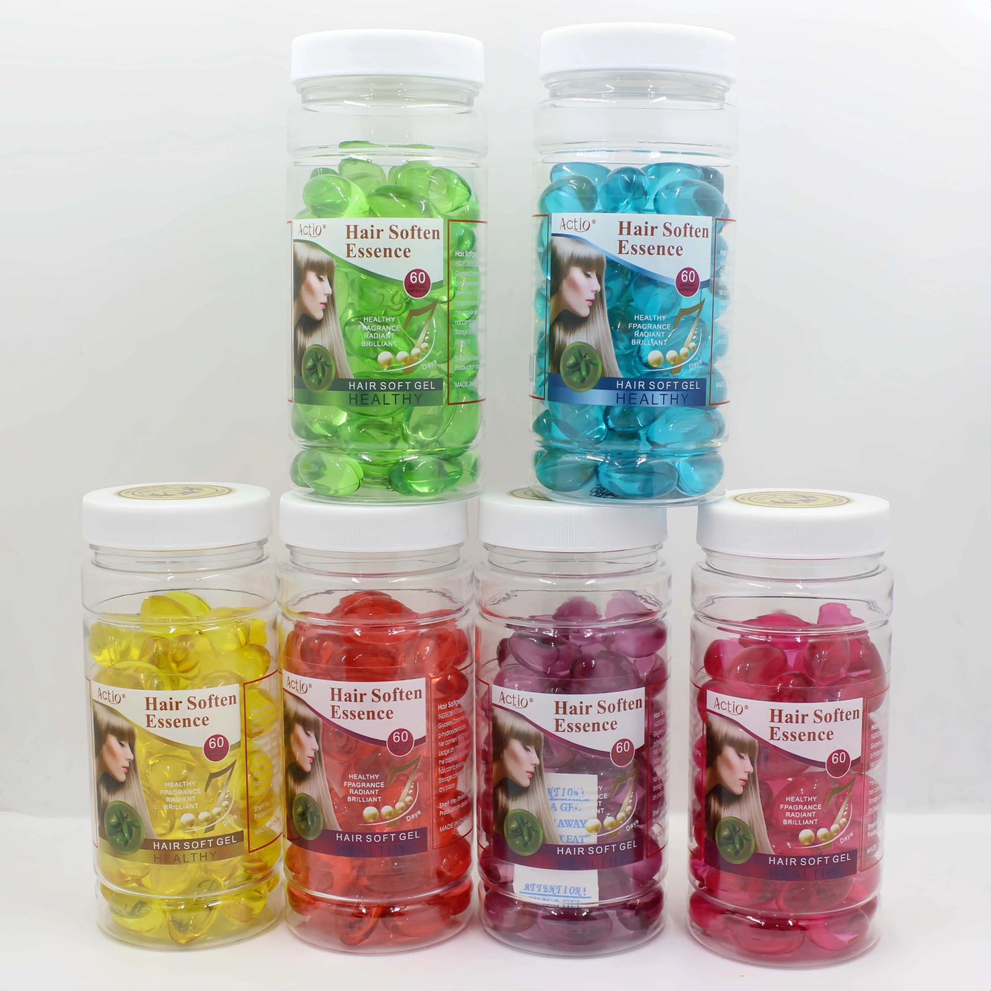 Actio Vitamin Shine Soft Gel Hair Growth Conditioning Oil Repair Hair Scalp Care 60pcs Capsules Bottle