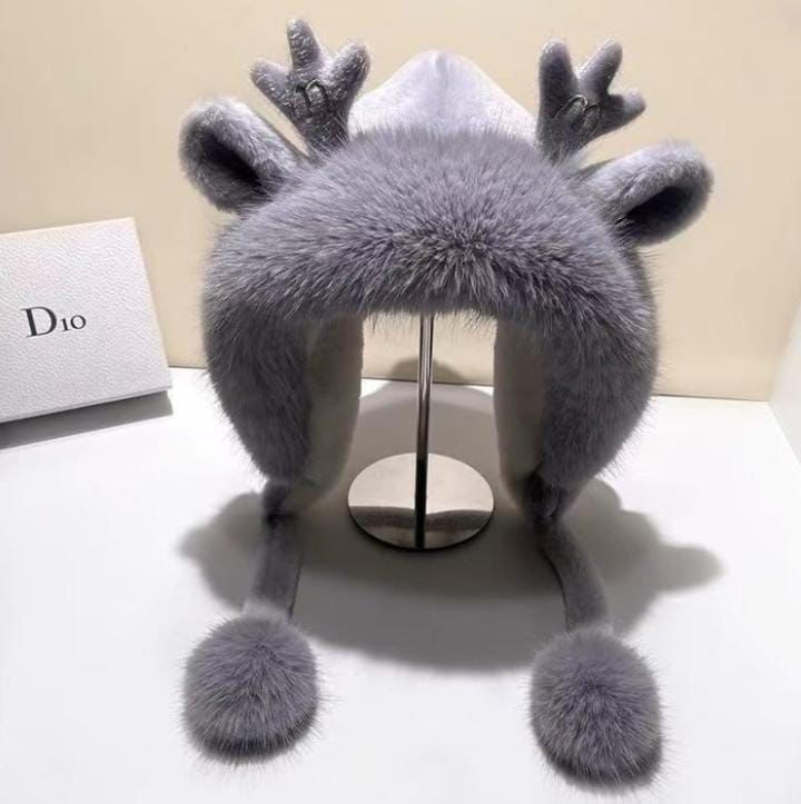 Soft Fluffy Bunny Ears Winter Cap