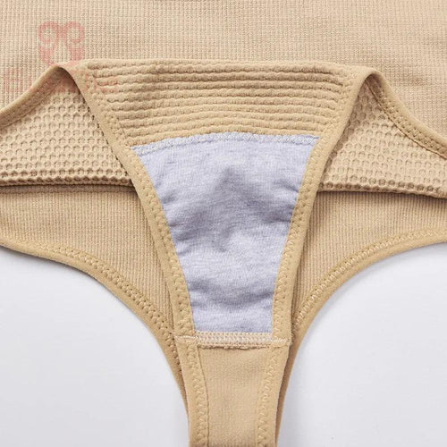 High Waist Seamless Body Shaper Briefs Firm Control Tummy Sexy Thong Shapewear Panties