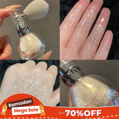 Diamond Highlighter Powder Spray Waterproof High Gloss Glitter Body Bronzer Highlight Powder Face Contour Illuminator Makeup