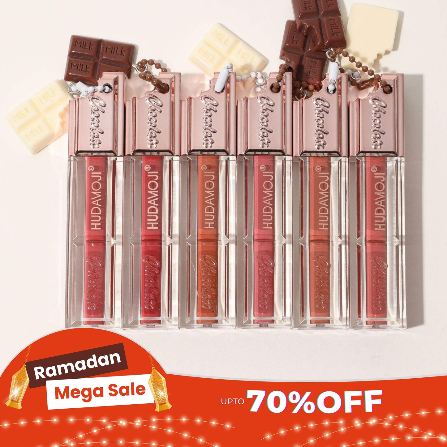 Hudamoji Chocolate Matte Lip Gloss Pack of 6