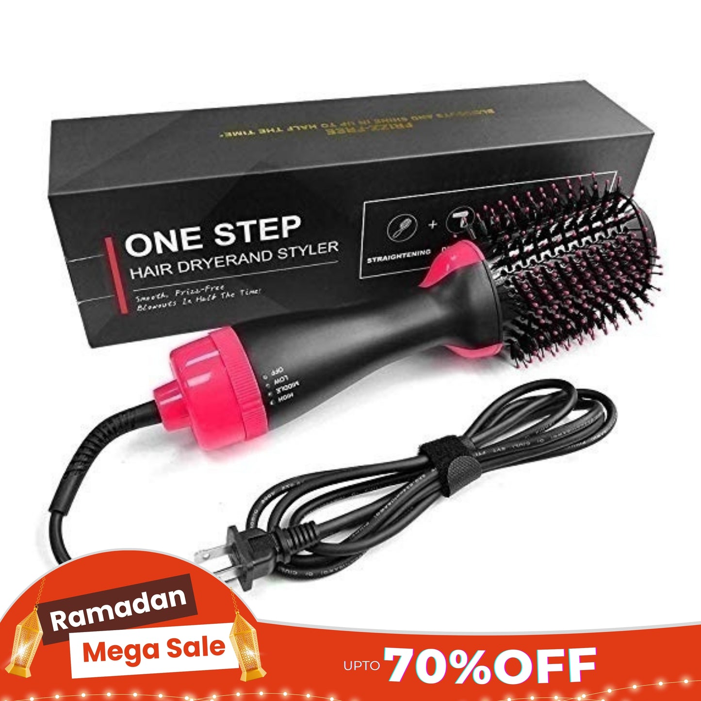 One Step Solution Hot Air Brush (Dryer + Straightener)