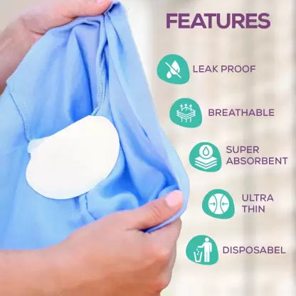 Sweat Pads Anti Allergic Anti Bacteria For Underarms Disposable Highly Absorbent Sweat Pad 5 Pair