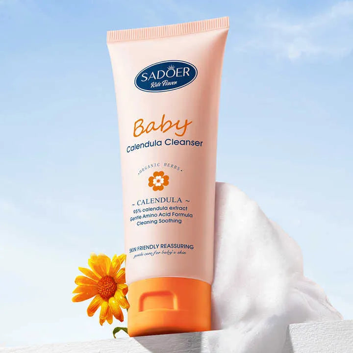 SADOER Baby Calendula Amino Acid Gentle Soothing Cleanser For Baby Face Foam Cleanser - 100g