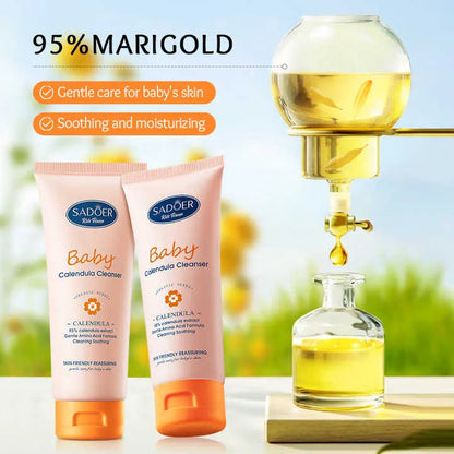 SADOER Baby Calendula Amino Acid Gentle Soothing Cleanser For Baby Face Foam Cleanser - 100g
