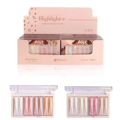 Mielena 4in1 Highlighter Palette Baked Makeup Kit