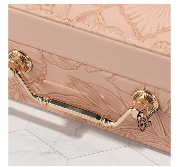 Multipurpose Luxury Self Textured Leather Jewelry Case Large Size With Mirror BT-07