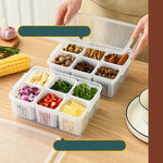 Vegetable Fruit Basket 6 Grid Storage Box With Lid