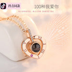 100 language Love Rose Gold Necklace 3 Shapes Available