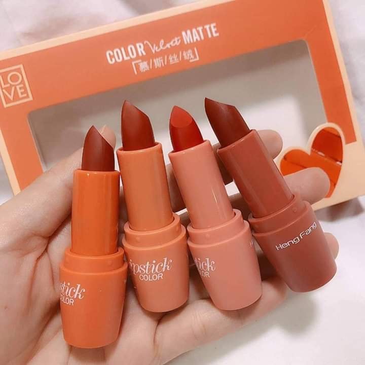 Heng Feng 4in1 Color Velvet Matte Lipstick Set
