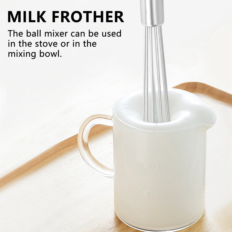 Stainless Steel Ball Whisk Egg Beater Milk Frother