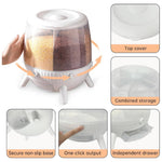 360 Rotatable Cereal Dispenser Grain Dispenser Storage Container 10kg Capacity