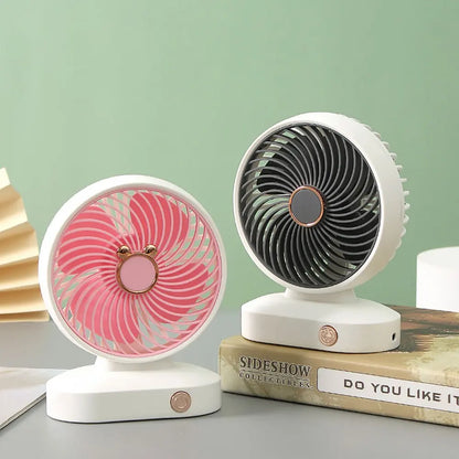Desktop Fan Portable Fan USB Rechargeable 2 Speed Ultra Quiet Fan Office Cooling Ventilador Fans Small Table Fan