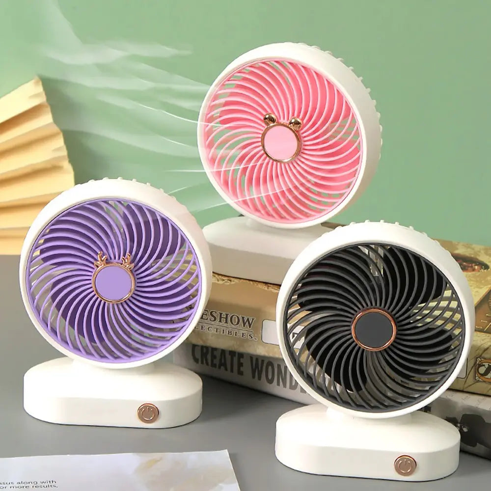 Desktop Fan Portable Fan USB Rechargeable 2 Speed Ultra Quiet Fan Office Cooling Ventilador Fans Small Table Fan
