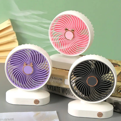 Desktop Fan Portable Fan USB Rechargeable 2 Speed Ultra Quiet Fan Office Cooling Ventilador Fans Small Table Fan