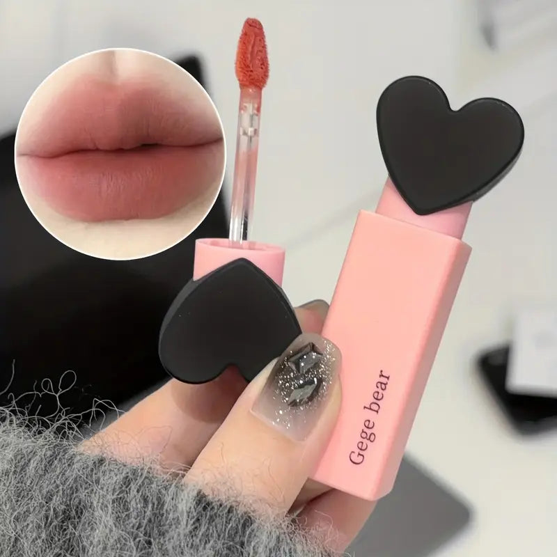 Gege Bear Dream Love Heart Lipstick Velvet Matte Lip Gloss 6Pcs Set