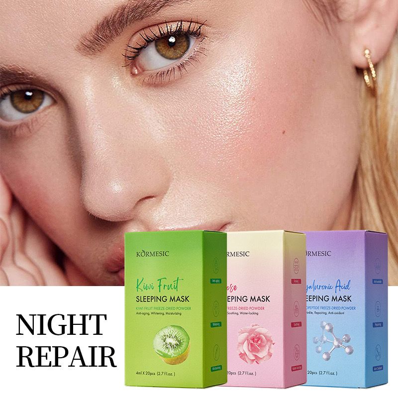 KORMESIC Face Mask Repair Skin Care Products Anti Aging Whitening Rose Hyaluronic Acid Kiwi Sleep Jelly Facial Mask