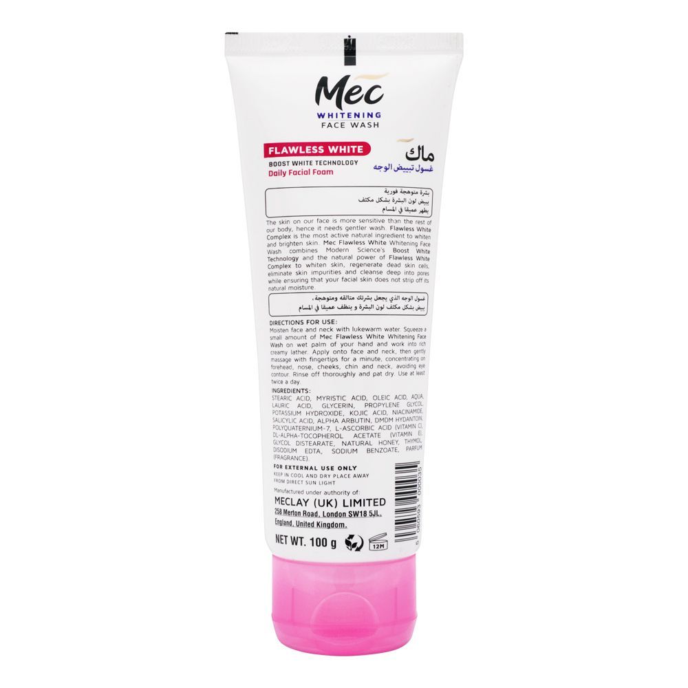 Mec Whitening Flawless White Face Wash, 100g