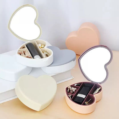 Heart Shape Jewellery &; Multi Purpose Box With Mirror