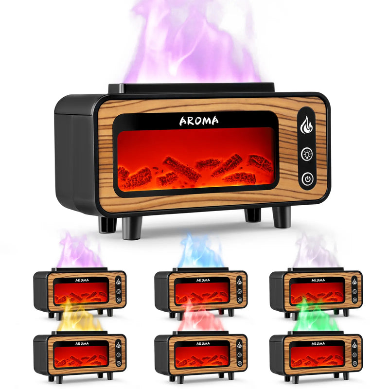 Aroma LED RGB 3D Fire Flame Latten Diffuser Air Humidifier Aromatherapy Machine