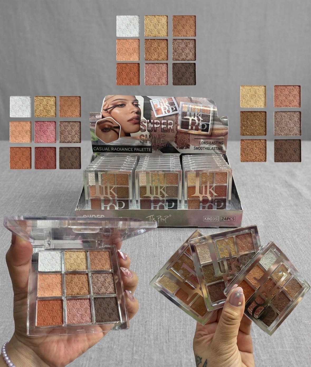 TikPop 9 Color Casual Radiance Eyeshadow Palette Pack of 3