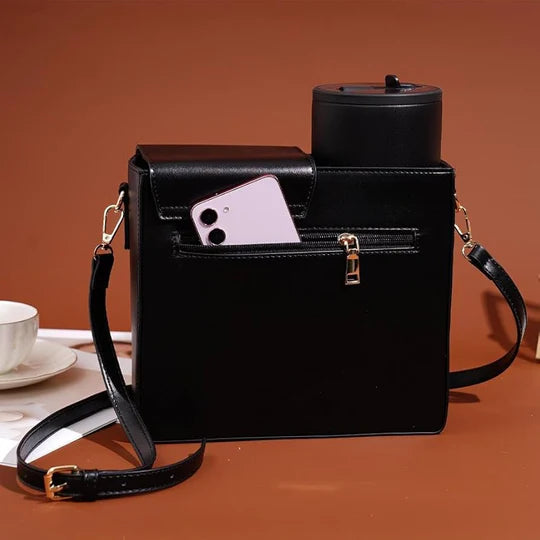 Stanley Tumbler Leather Carry Cross Body Bag With Storage Pocket