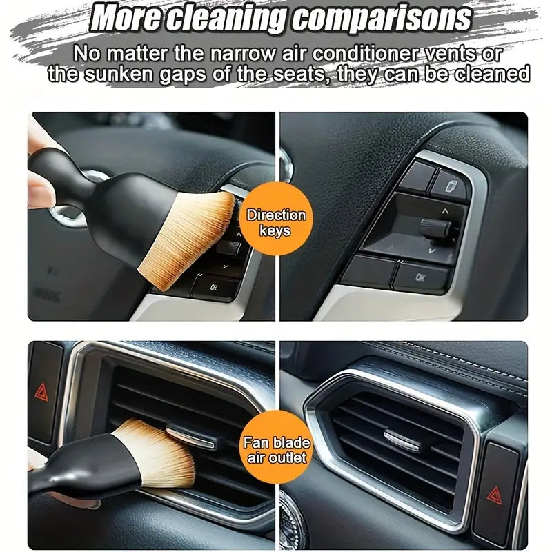 Multipurpose Car Interior Cleaning Brush Soft Bristle Dust Removal Tool