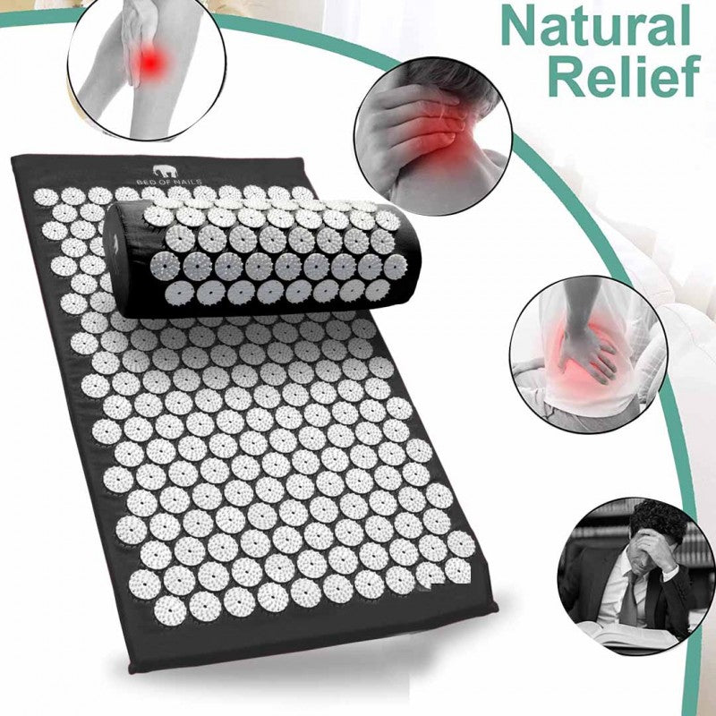 Acupressure Mat and Pillow Set For Back and Neck Pain Relief Cushion Pillow Anti Stress Acupuncture pad Needle Massager