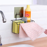 Iron Material Wall Mounted Storage Rack With Small Cleaning Cloth Hanging Capacity Storage Rack Organizer