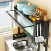 Multifunctional Kitchen Dish Kitchen Storage Shelf Metal Cabinet Door Crockery Shelf Expandable Sink Drainer