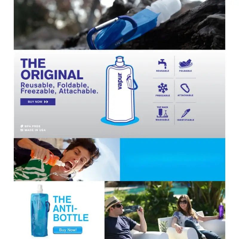 Water Bag Outdoor Hiking Camping Soft Flask Sport Bottle