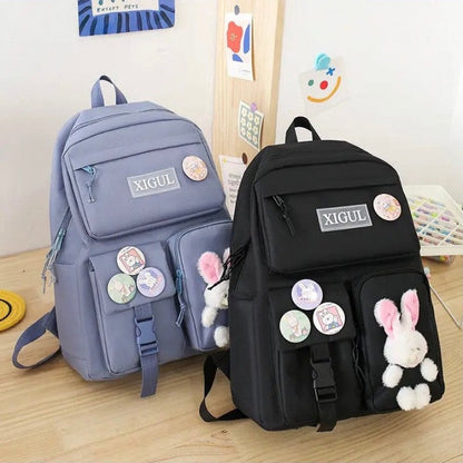 Multifunctional Set Of 4 Bunny Backpack Bag Set