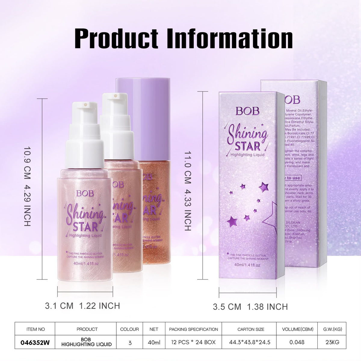 BOB Shining Star Liquid Body Highlighter 40ml