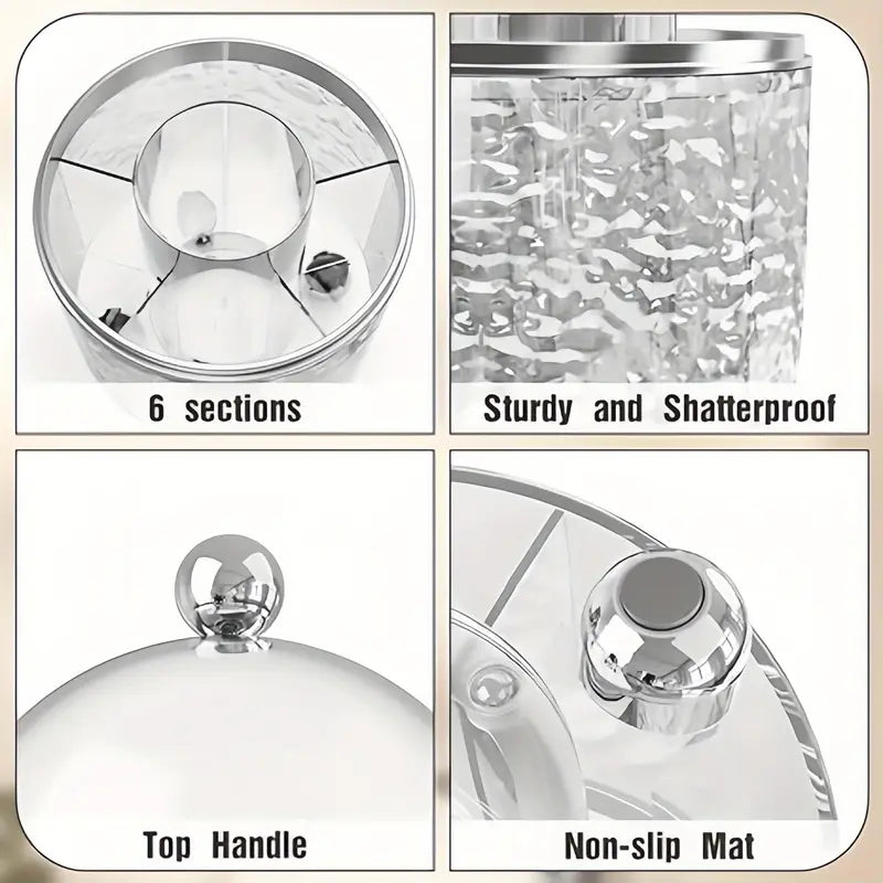 Luxury 360° Rotating Brush Holder Makeup Organizer with Dustproof Cover