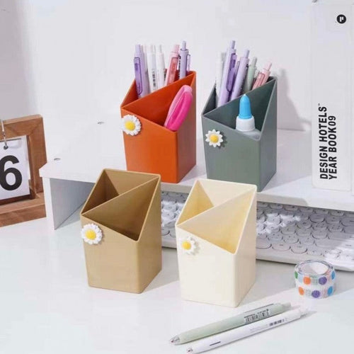 Pentagon Pen Holder Table Top Storage Box Organizer